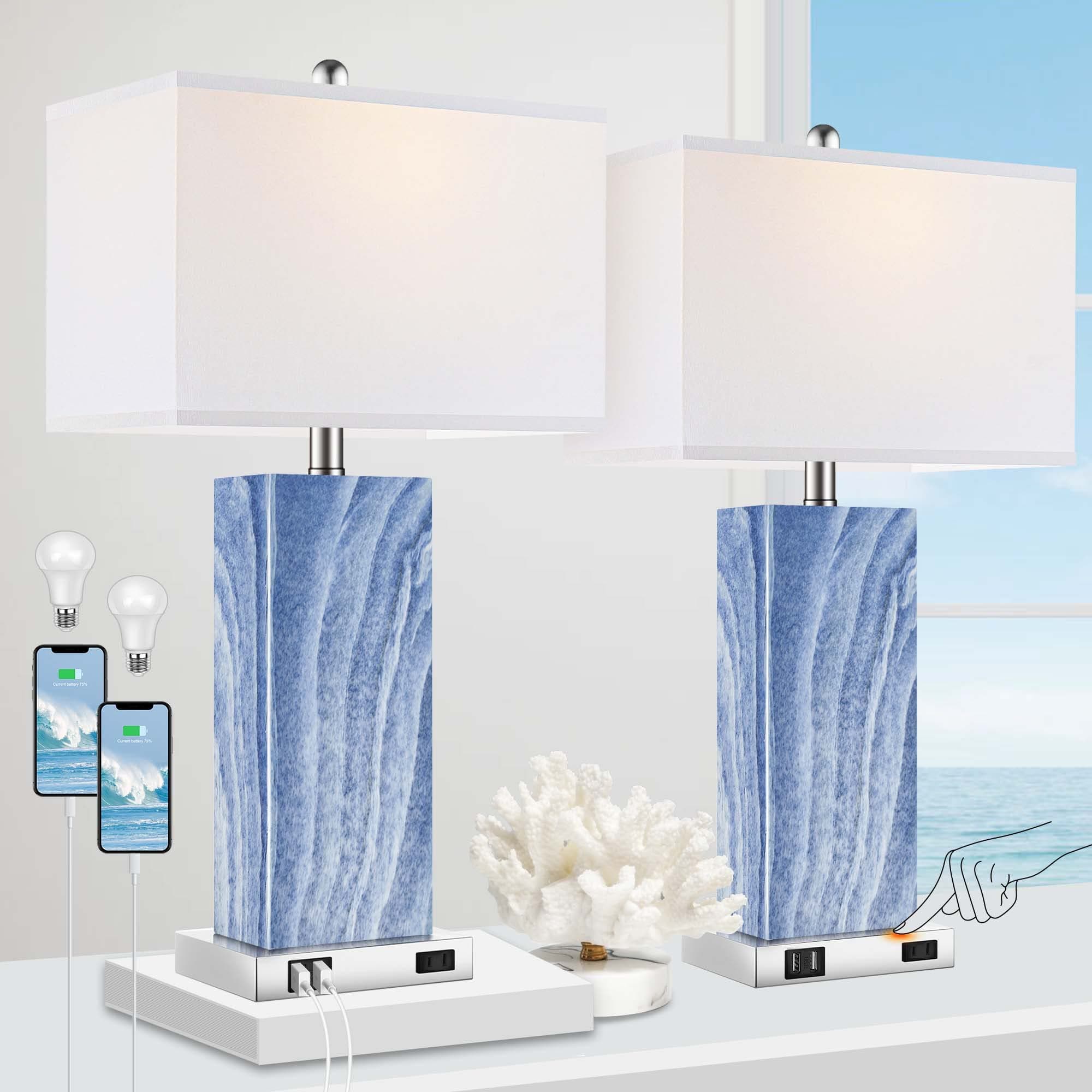 Blue Touch Nightstand Lamps Set of 2 main product image