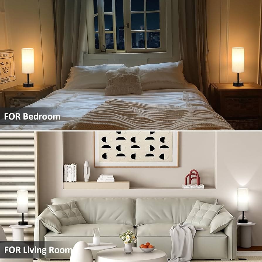 Fenmzee bedside table lamps bedroom and living room detail
