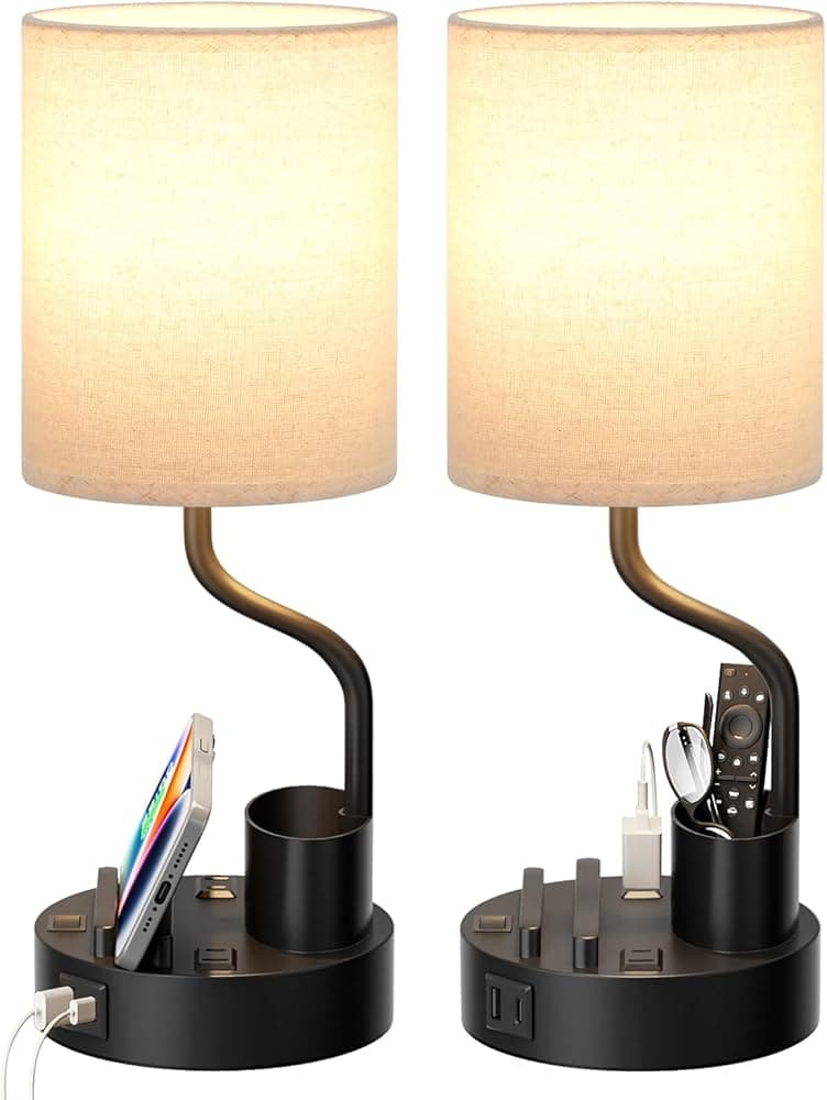 KBest Bedside Table Lamps Set of 2 main product image